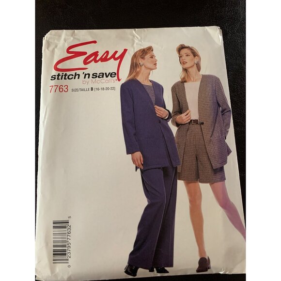McCall's Misses Coat Shirt Pant Skirt Shorts Sewing Pattern Sz 16 - 22 7763 - Un - Picture 7 of 9